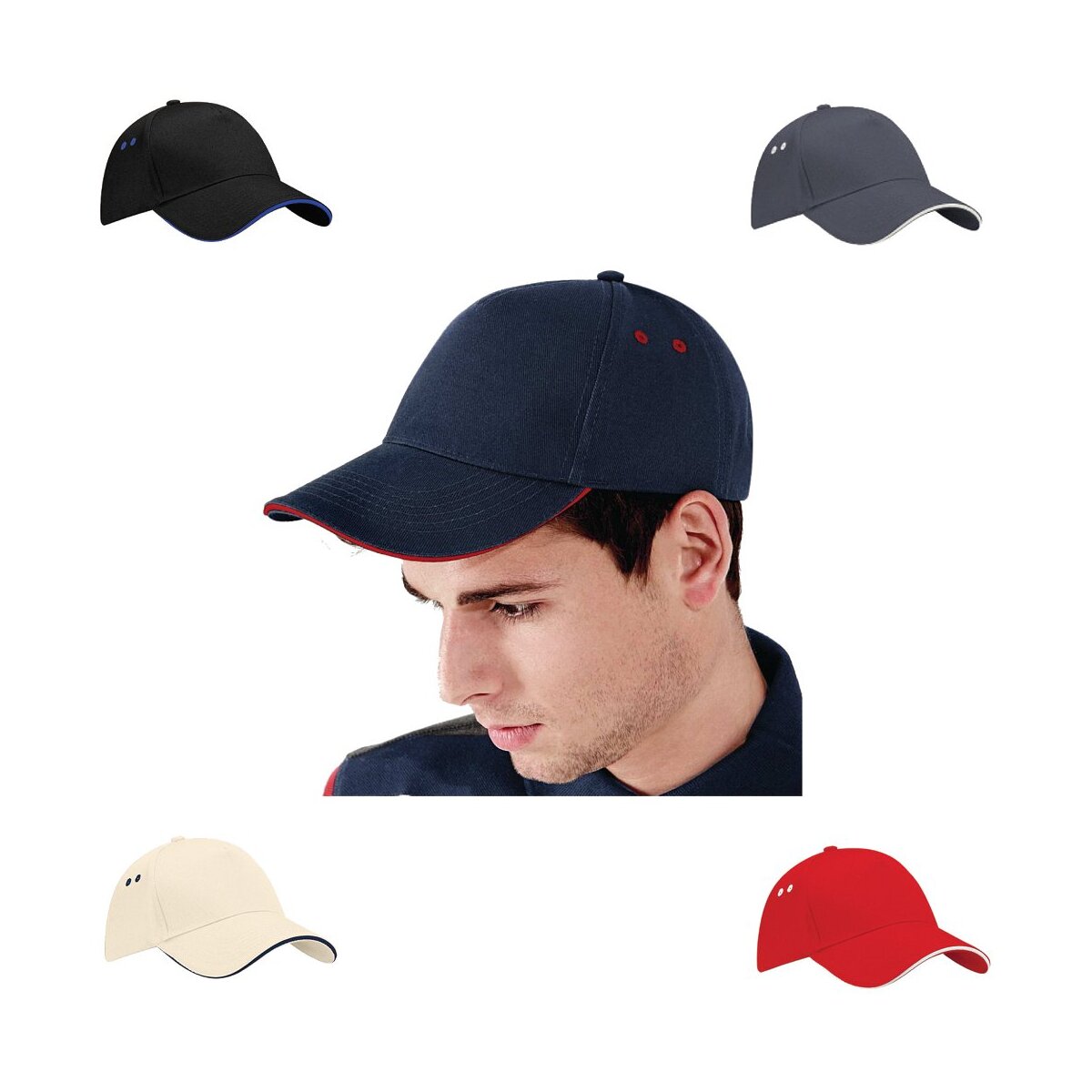 Beechfield Ultimate 5 Panel Sandwich Peak Cap