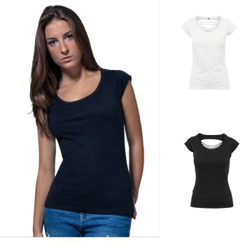 Build Your Brand Ladies` Back Cut Tee