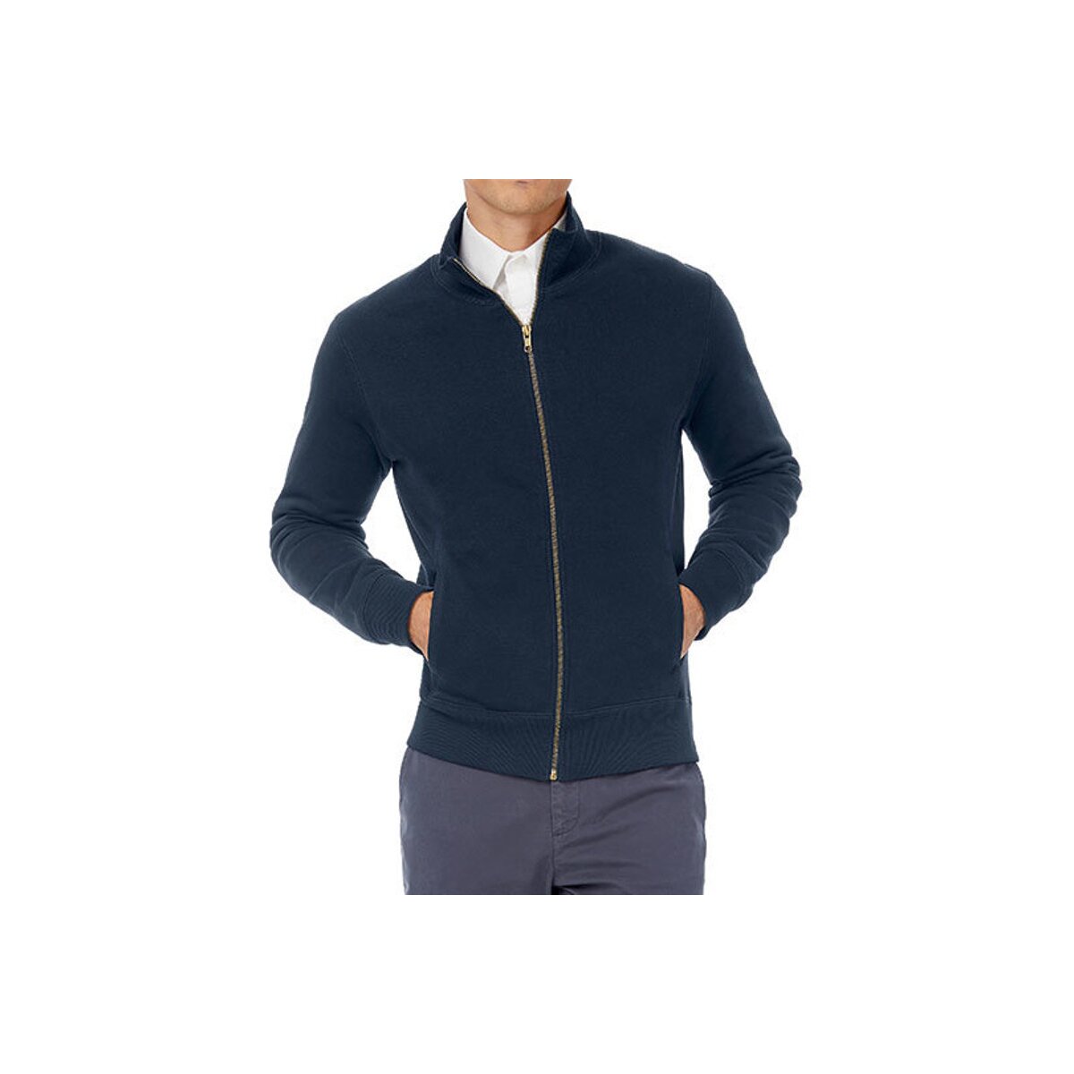 B&C Men´s Sweat Jacket Spider | Sweatshirt Jacke Herren | Navy L
