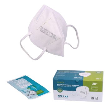 Famex Mundschutz FFP2 Atemschutzmaske (20 Stk.) Premium Qualität einzeln verpackt CE 2163