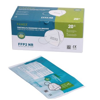 Famex Mundschutz FFP2 NR Atemschutzmaske Premium Qualit&auml;t einzeln verschweisst