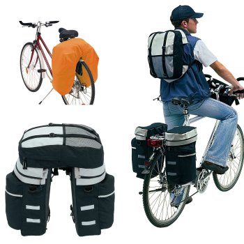 Fahrradtasche Packtaschenset Bike 3-teilig mit Regen&uuml;berzug