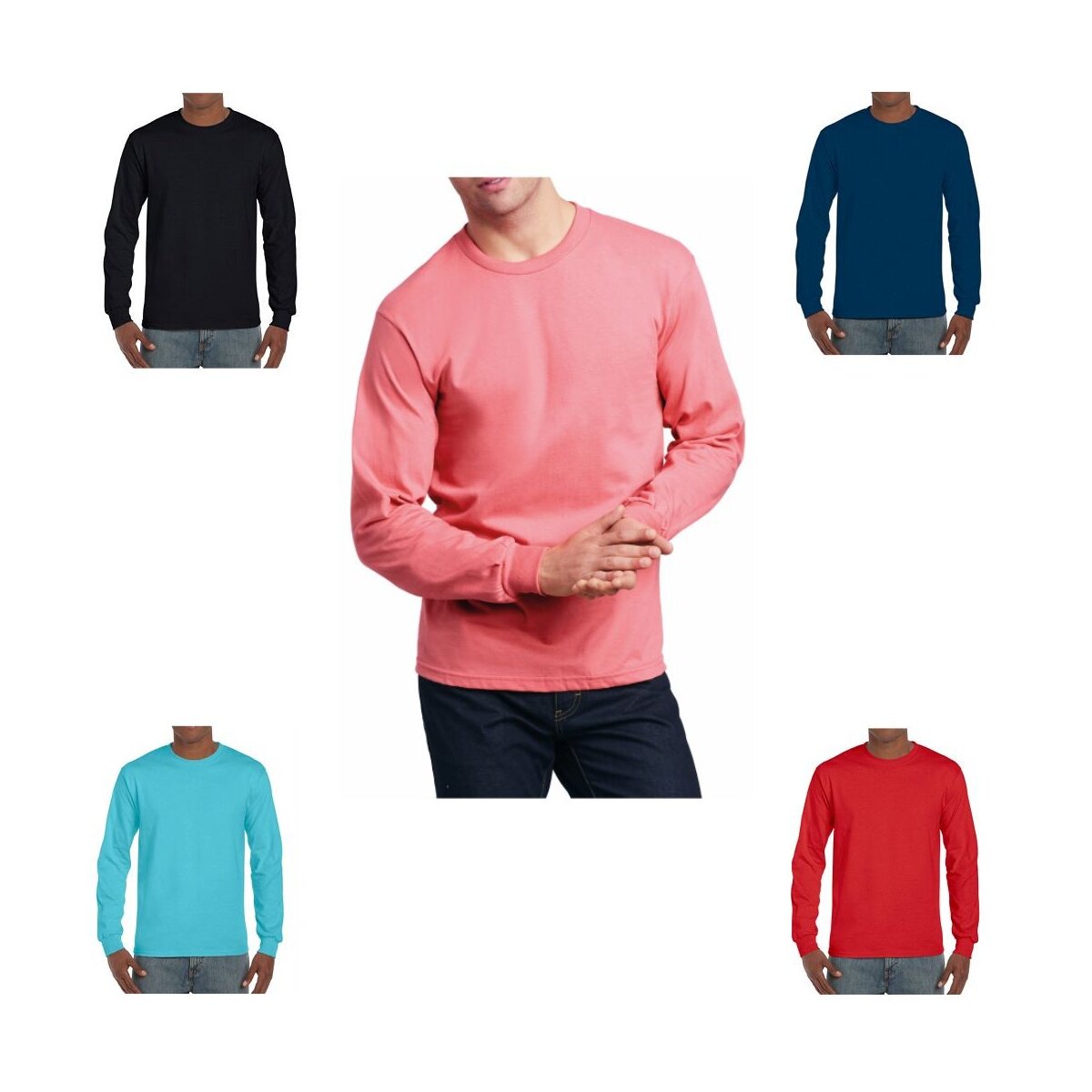 Gildan Herren Langarm T-Shirt Hammer Adult Long Sleeve Baumwolle S bis 4XL