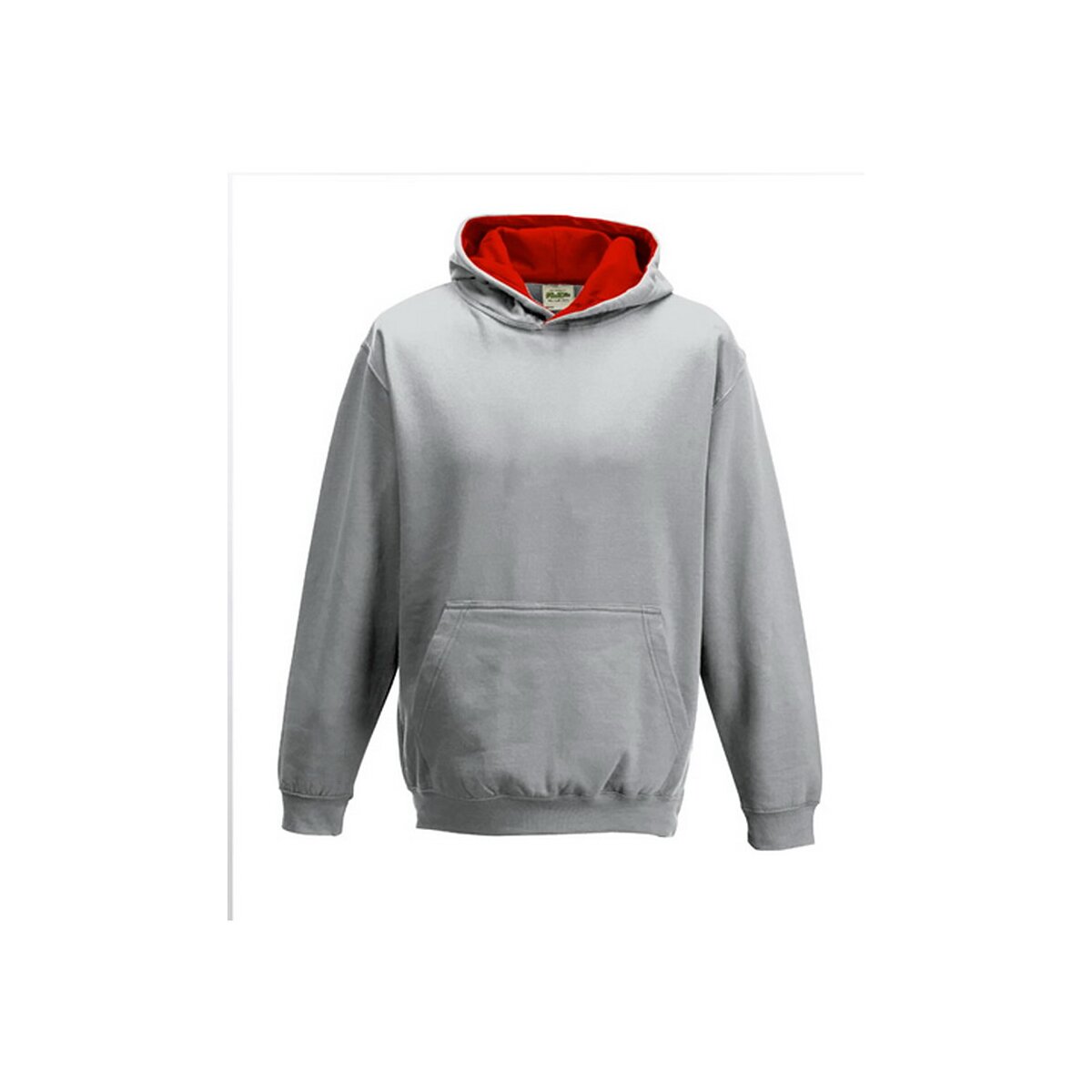 Heather Grey  Fire Red